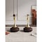 Manhattan Comfort Round End Table, 15.75 in L, Stainless Steel, Brown and Gold 2-ET006-BR - alternate 1